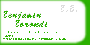 benjamin borondi business card