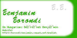 benjamin borondi business card